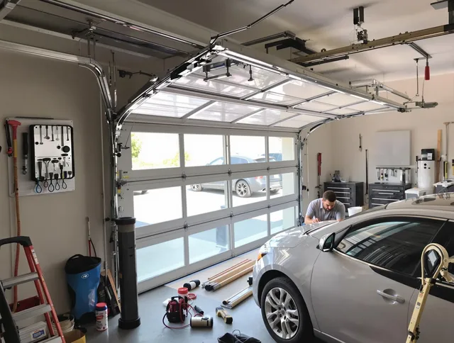 Garage door noise reduction service by Greenwich Garage Door Repair in Greenwich