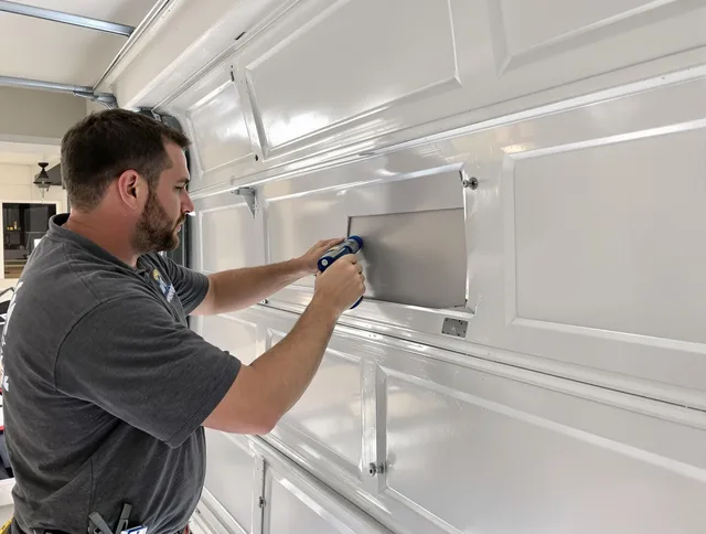 Garage door panel repair by Greenwich Garage Door Repair in Greenwich